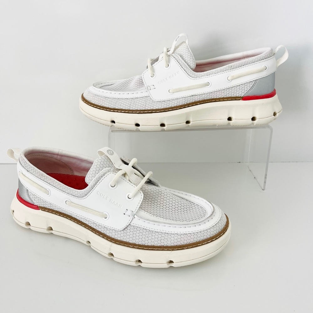 COLE HAAN 4.ZERØGRAND Regatta Boat Shoe in Blanc De Blanc - Picture 3 of 13